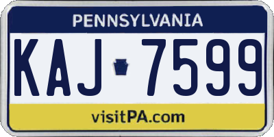 PA license plate KAJ7599