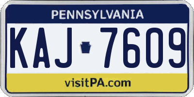 PA license plate KAJ7609