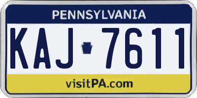 PA license plate KAJ7611