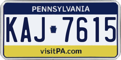 PA license plate KAJ7615