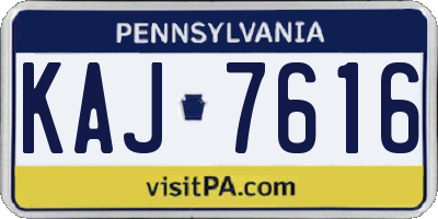 PA license plate KAJ7616