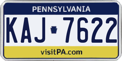 PA license plate KAJ7622