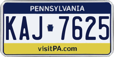 PA license plate KAJ7625