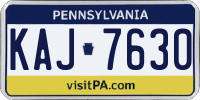 PA license plate KAJ7630