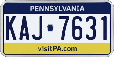 PA license plate KAJ7631