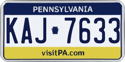 PA license plate KAJ7633