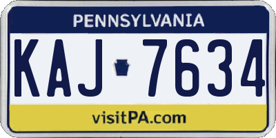 PA license plate KAJ7634
