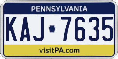 PA license plate KAJ7635