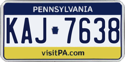 PA license plate KAJ7638