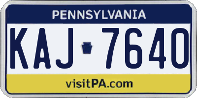 PA license plate KAJ7640