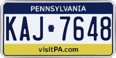 PA license plate KAJ7648