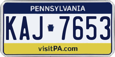PA license plate KAJ7653