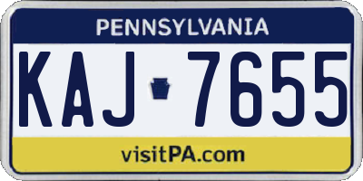PA license plate KAJ7655
