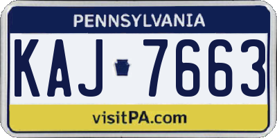 PA license plate KAJ7663