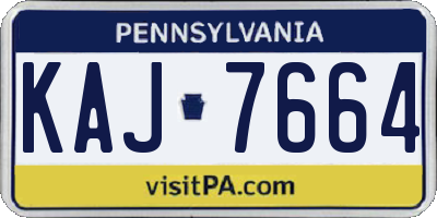 PA license plate KAJ7664