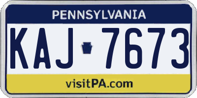 PA license plate KAJ7673