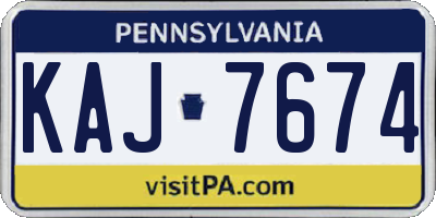PA license plate KAJ7674