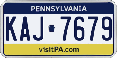 PA license plate KAJ7679