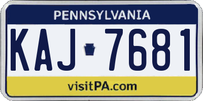 PA license plate KAJ7681