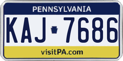 PA license plate KAJ7686