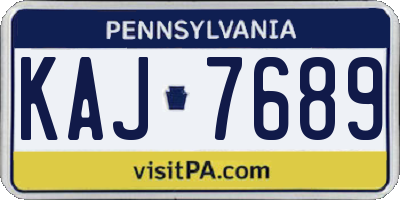 PA license plate KAJ7689