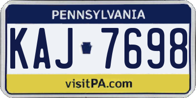 PA license plate KAJ7698