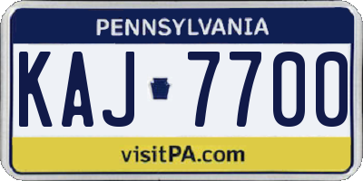 PA license plate KAJ7700