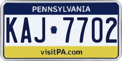 PA license plate KAJ7702