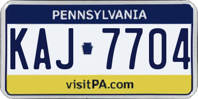 PA license plate KAJ7704