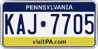 PA license plate KAJ7705