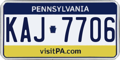 PA license plate KAJ7706