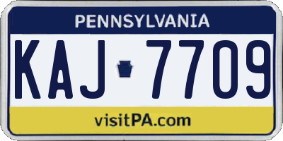 PA license plate KAJ7709