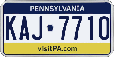 PA license plate KAJ7710
