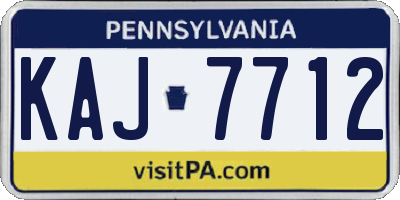 PA license plate KAJ7712