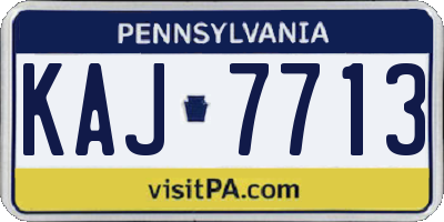 PA license plate KAJ7713
