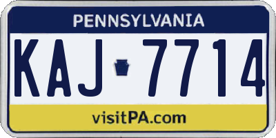 PA license plate KAJ7714