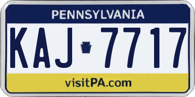 PA license plate KAJ7717