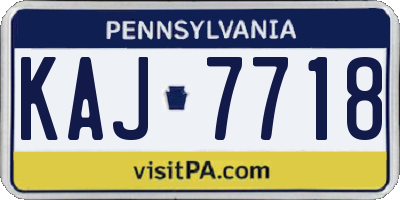 PA license plate KAJ7718