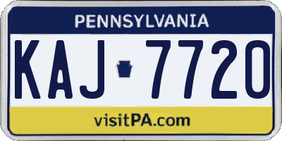 PA license plate KAJ7720