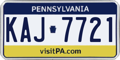 PA license plate KAJ7721