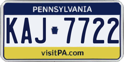 PA license plate KAJ7722