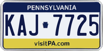 PA license plate KAJ7725