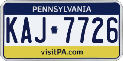 PA license plate KAJ7726