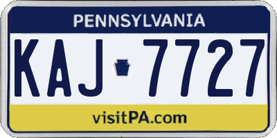 PA license plate KAJ7727