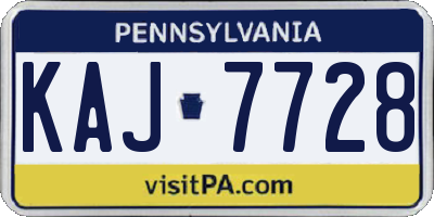 PA license plate KAJ7728