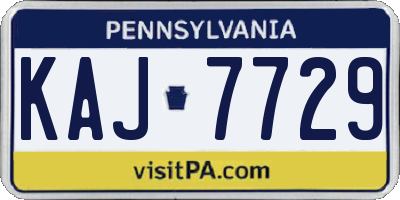 PA license plate KAJ7729
