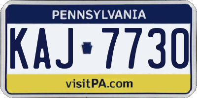 PA license plate KAJ7730