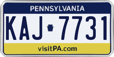 PA license plate KAJ7731