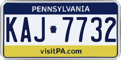 PA license plate KAJ7732