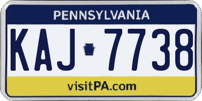 PA license plate KAJ7738
